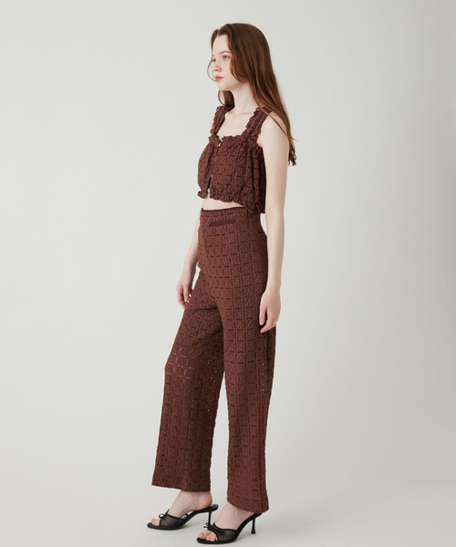 ME COUTURE(ミークチュール)の「レースセパレートオールインワン(つなぎ/オールインワン・レディース・オフホワイト/ブラウン・0/1)」の5枚目の写真