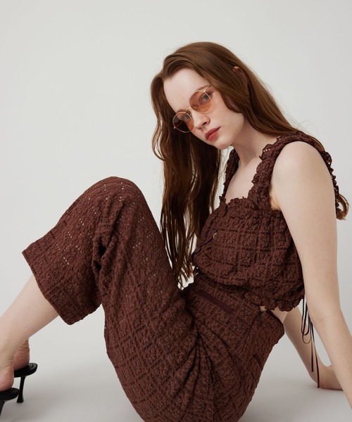 ME COUTURE(ミークチュール)の「レースセパレートオールインワン(つなぎ/オールインワン・レディース・オフホワイト/ブラウン・0/1)」の12枚目の写真