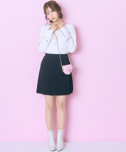 marun（マルン）の「＜大きいサイズ＞ボックスカラーミニスカート marun（スカート・レディース・ブルー/ブラック/グリーン/レッド・L/5L/4L/3L/LL）」の5枚目の写真