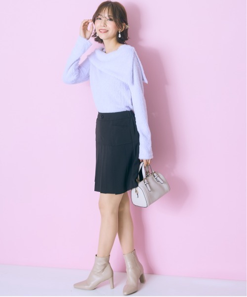 marun（マルン）の「＜大きいサイズ＞ボックスカラーミニスカート marun（スカート・レディース・ブルー/ブラック/グリーン/レッド・L/5L/4L/3L/LL）」の17枚目の写真