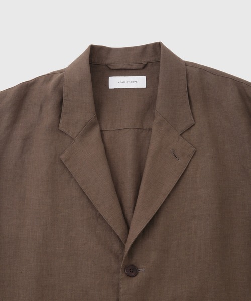 アダムエロペ 25ss ボックスシルエットセットアップ 100%リネン L ADAM ET ROPE'｜ボックスシルエット リネン シャツ ジャケット