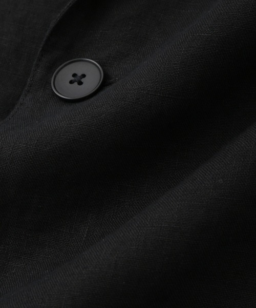 ADAM ET ROPE'(アダムエロペ)の「ボックスシルエット リネン シャツ ジャケット / セットアップ可能(テーラードジャケット・メンズ・ブラック/カーキ/ネイビー・M/L)」の4枚目の写真