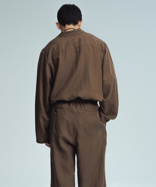 ボックスシルエット リネン シャツ ジャケット / セットアップ可能