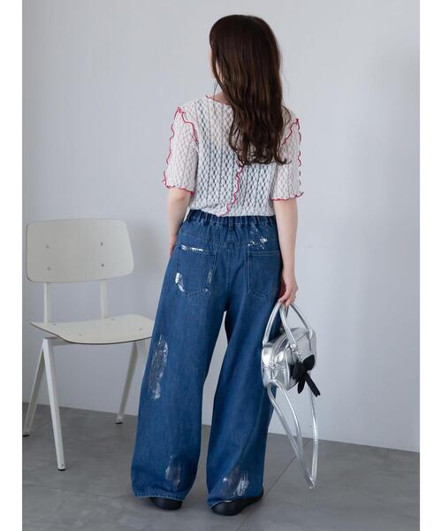 ehka sopo（エヘカソポ）の「配色メローレースカットソー（Tシャツ/カットソー・レディース・キナリ/オフホワイト/ブラック・F）」の17枚目の写真