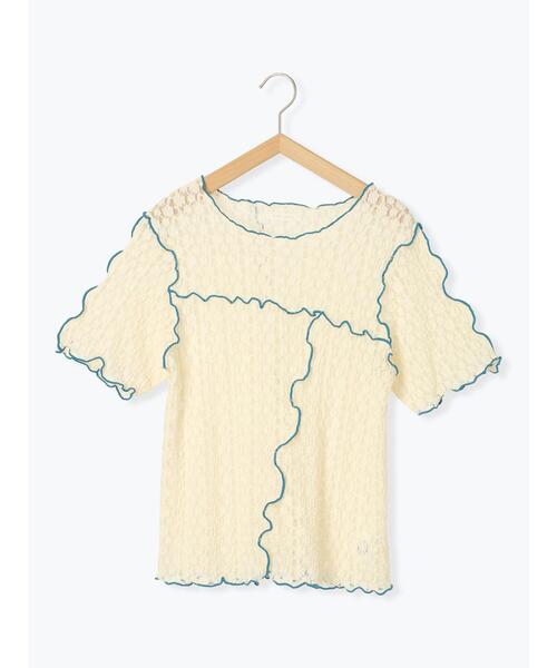 ehka sopo（エヘカソポ）の「配色メローレースカットソー（Tシャツ/カットソー・レディース・キナリ/オフホワイト/ブラック・F）」の11枚目の写真