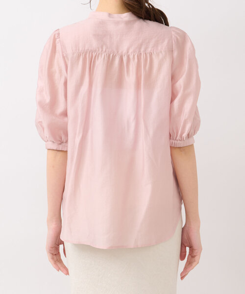 La boutique BonBon（ラブティックボンボン）の「【美人見え】シアーパワショル5分袖ブラウス（シャツ/ブラウス・レディース・ホワイト/ネイビー/ピンク・FREE）」の21枚目の写真