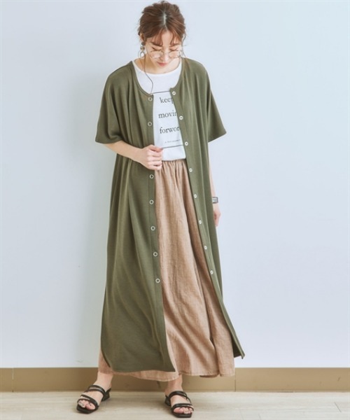 nissen（ニッセン）の「ふんわりガーゼタッチスカーチョ（マキシ丈）（その他パンツ・レディース・ライラック/ブルーグリーン/杢グレー/モカ/ネイビー/イエロー・S/M/L/LL）」の7枚目の写真
