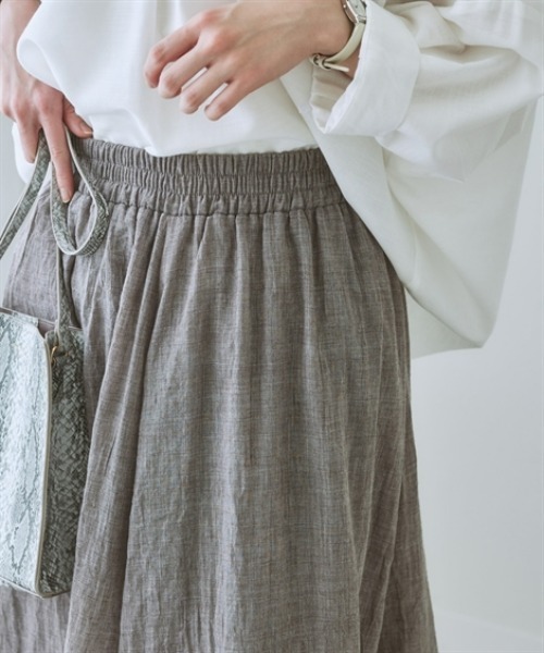nissen（ニッセン）の「ふんわりガーゼタッチスカーチョ（マキシ丈）（その他パンツ・レディース・ライラック/ブルーグリーン/杢グレー/モカ/ネイビー/イエロー・S/M/L/LL）」の13枚目の写真