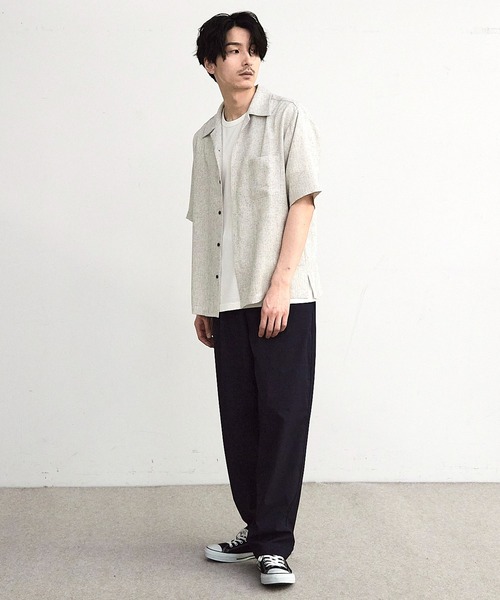 RATTLE TRAP(ラトルトラップ)の「サマーツイードオープンカラー半袖シャツ(シャツ/ブラウス・メンズ・ブラック/ベージュ・M/L/LL)」の21枚目の写真