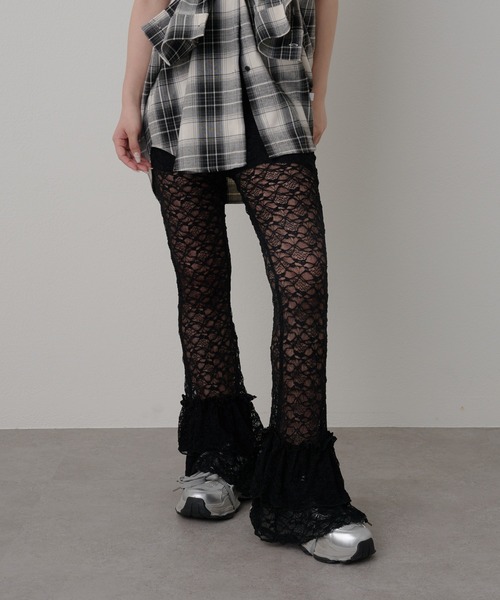 RAY CASSIN（レイカズン）の「レースフレアパンツ（その他パンツ・レディース・ホワイト/ブラック・FREE）」の12枚目の写真