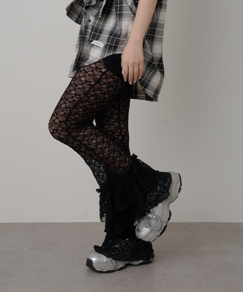 RAY CASSIN（レイカズン）の「レースフレアパンツ（その他パンツ・レディース・ホワイト/ブラック・FREE）」の14枚目の写真