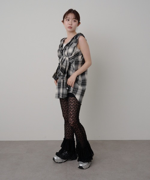 RAY CASSIN（レイカズン）の「レースフレアパンツ（その他パンツ・レディース・ホワイト/ブラック・FREE）」の15枚目の写真