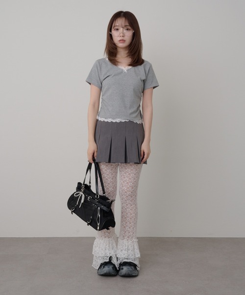 RAY CASSIN（レイカズン）の「レースフレアパンツ（その他パンツ・レディース・ホワイト/ブラック・FREE）」の6枚目の写真