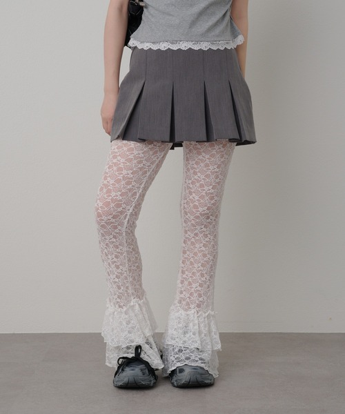 RAY CASSIN（レイカズン）の「レースフレアパンツ（その他パンツ・レディース・ホワイト/ブラック・FREE）」の8枚目の写真