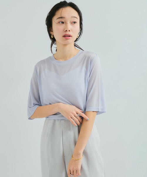 シアー5分袖Tシャツ（Tシャツ/カットソー）｜LE CERCLE par rope