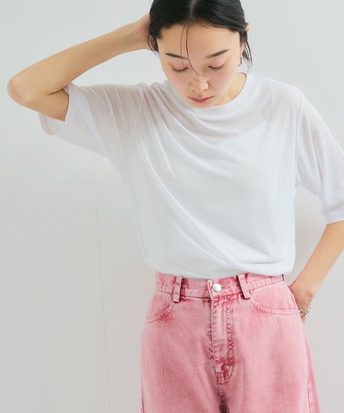 シアー5分袖Tシャツ（Tシャツ/カットソー）｜LE CERCLE par rope