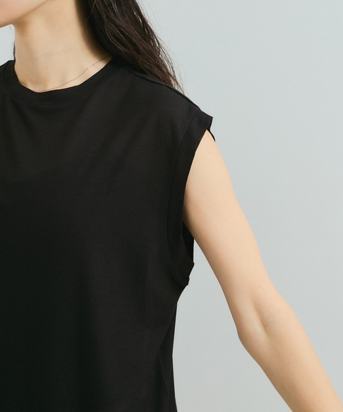 le cercle ADAM ET ROPE'(ルセルクルアダムエロペ)の「シアー5分袖Tシャツ(Tシャツ/カットソー・レディース・サックスブルー/ホワイト/ブラック・FREE)」の15枚目の写真