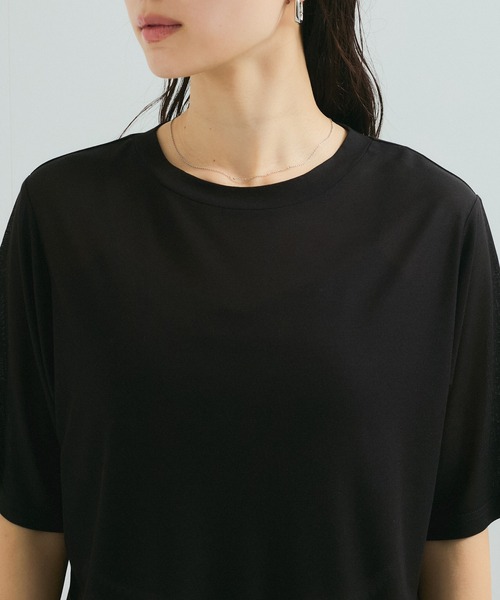 le cercle ADAM ET ROPE'(ルセルクルアダムエロペ)の「シアー5分袖Tシャツ(Tシャツ/カットソー・レディース・サックスブルー/ホワイト/ブラック・FREE)」の17枚目の写真