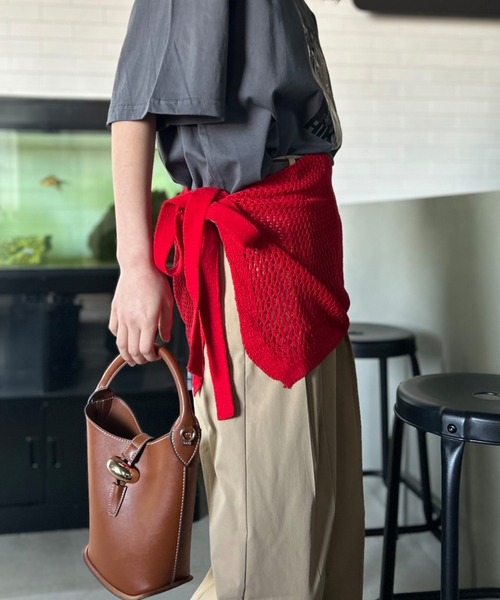 Kotoe(コトエ)の「メッシュニット ラップスカート(スカート・レディース・グレー/オフホワイト/ブラック/レッド・FREE)」の22枚目の写真