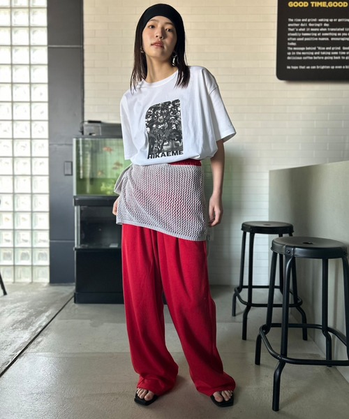 Kotoe(コトエ)の「メッシュニット ラップスカート(スカート・レディース・グレー/オフホワイト/ブラック/レッド・FREE)」の7枚目の写真