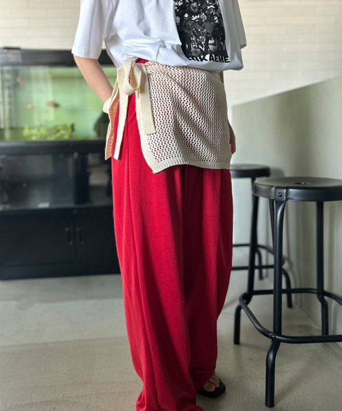 Kotoe(コトエ)の「メッシュニット ラップスカート(スカート・レディース・グレー/オフホワイト/ブラック/レッド・FREE)」の14枚目の写真