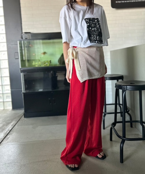 Kotoe(コトエ)の「メッシュニット ラップスカート(スカート・レディース・グレー/オフホワイト/ブラック/レッド・FREE)」の15枚目の写真