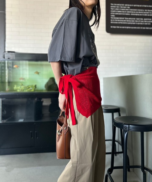 Kotoe(コトエ)の「メッシュニット ラップスカート(スカート・レディース・グレー/オフホワイト/ブラック/レッド・FREE)」の20枚目の写真