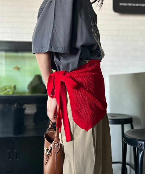 Kotoe(コトエ)の「メッシュニット ラップスカート(スカート・レディース・グレー/オフホワイト/ブラック/レッド・FREE)」の21枚目の写真