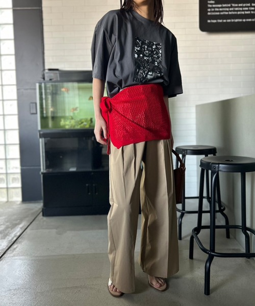 Kotoe(コトエ)の「メッシュニット ラップスカート(スカート・レディース・グレー/オフホワイト/ブラック/レッド・FREE)」の18枚目の写真