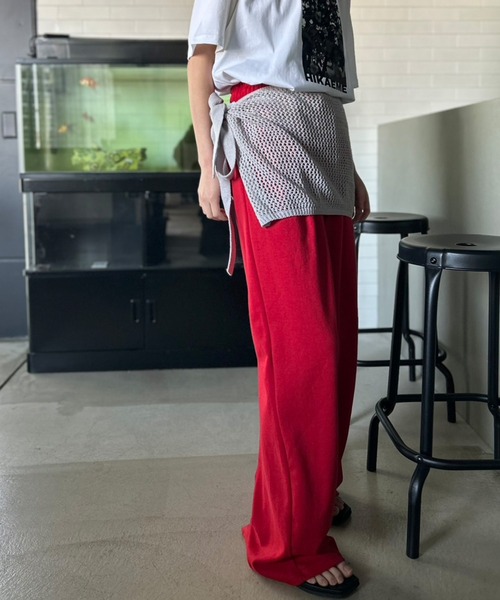 Kotoe(コトエ)の「メッシュニット ラップスカート(スカート・レディース・グレー/オフホワイト/ブラック/レッド・FREE)」の9枚目の写真