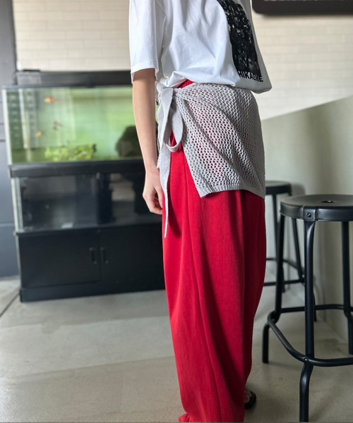 Kotoe(コトエ)の「メッシュニット ラップスカート(スカート・レディース・グレー/オフホワイト/ブラック/レッド・FREE)」の10枚目の写真