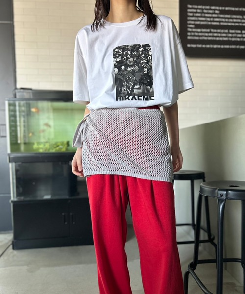 Kotoe(コトエ)の「メッシュニット ラップスカート(スカート・レディース・グレー/オフホワイト/ブラック/レッド・FREE)」の8枚目の写真