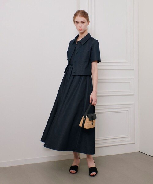 ◇【LOULOU WILLOUGHBY】シャンブレーベアワンピース