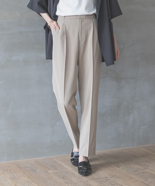 GLOBAL WORK（グローバルワーク）の「ウツクシルエットDRYプレミアムテーパードパンツTall/289088（その他パンツ・レディース・ネイビー/ブルー/ブラック/グレイッシュベージュ/ライトベージュ・SMALL/MEDIUM/LARGE/X-LARGE）」の2枚目の写真