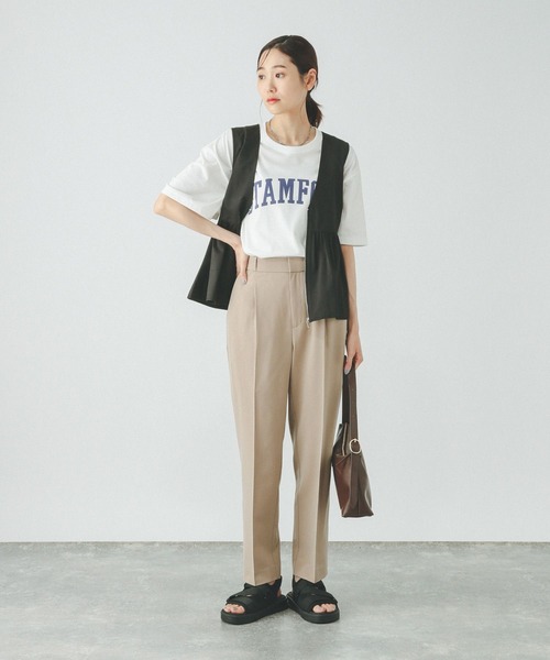 GLOBAL WORK（グローバルワーク）の「ウツクシルエットDRYプレミアムテーパードパンツTall/289088（その他パンツ・レディース・ネイビー/ブルー/ブラック/グレイッシュベージュ/ライトベージュ・SMALL/MEDIUM/LARGE/X-LARGE）」の17枚目の写真
