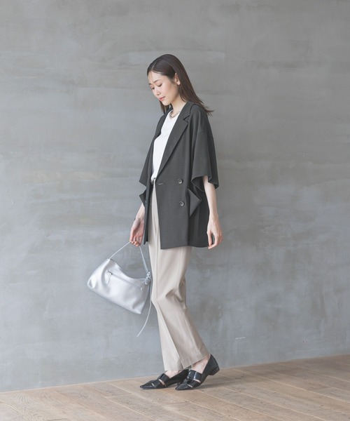 GLOBAL WORK（グローバルワーク）の「ウツクシルエットDRYプレミアムテーパードパンツTall/289088（その他パンツ・レディース・ネイビー/ブルー/ブラック/グレイッシュベージュ/ライトベージュ・SMALL/MEDIUM/LARGE/X-LARGE）」の9枚目の写真