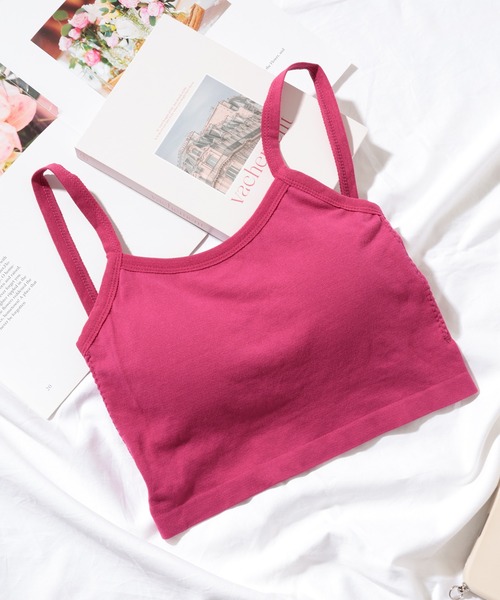Lace Ladies(レースレディース)の「ソリッドカラー Uバック カップ付き コンパクト キャミソール(キャミソール・レディース・ローズ系/グリーン/ホワイト/ブラック・FREE)」の22枚目の写真