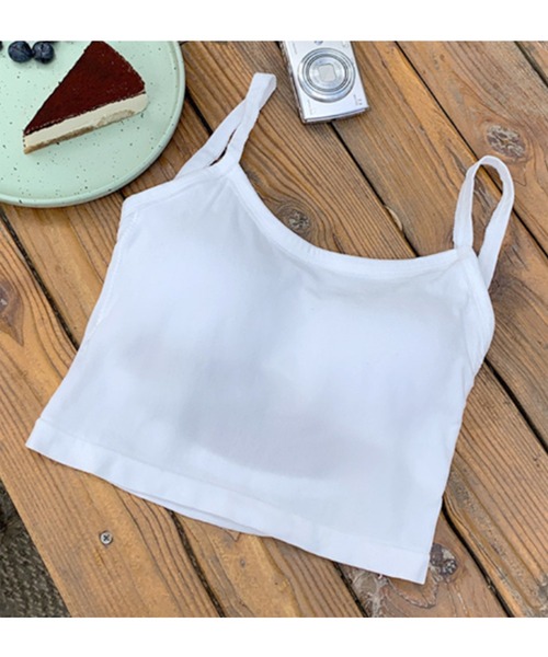 Lace Ladies(レースレディース)の「ソリッドカラー Uバック カップ付き コンパクト キャミソール(キャミソール・レディース・ローズ系/グリーン/ホワイト/ブラック・FREE)」の11枚目の写真