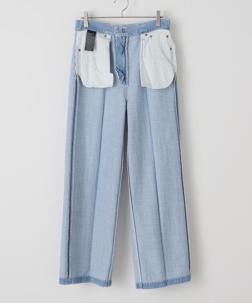 RED CARD TOKYO（レッドカード）の「【洗える】RED CARD TOKYO/レッドカードトーキョー Slogan denim（その他パンツ・レディース・サックスブルー/アイボリー・23/22/25/24）」の9枚目の写真