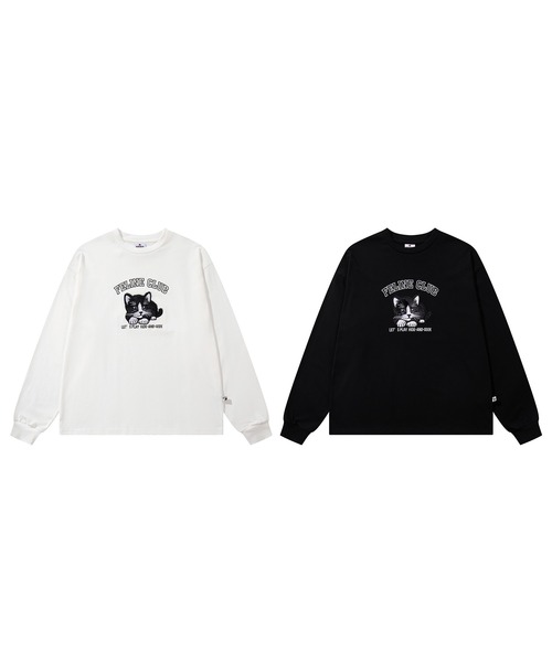HOOK（フック）の「HOOK -original-　ふわふわ猫刺繍ロンTEE（Tシャツ/カットソー・メンズ・ブラック/ホワイト・LARGE/MEDIUM/X-LARGE）」の5枚目の写真
