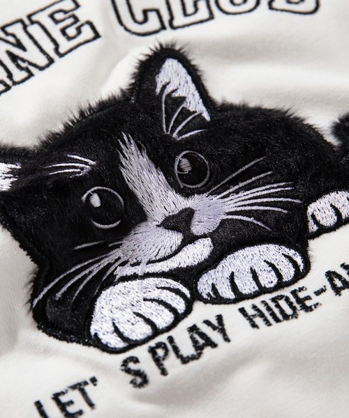 HOOK（フック）の「HOOK -original-　ふわふわ猫刺繍ロンTEE（Tシャツ/カットソー・メンズ・ブラック/ホワイト・LARGE/MEDIUM/X-LARGE）」の15枚目の写真