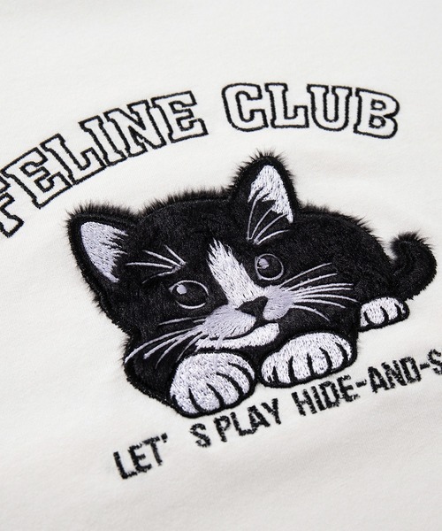 HOOK（フック）の「HOOK -original-　ふわふわ猫刺繍ロンTEE（Tシャツ/カットソー・メンズ・ブラック/ホワイト・LARGE/MEDIUM/X-LARGE）」の16枚目の写真