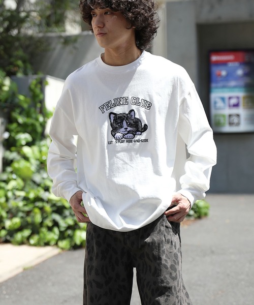 HOOK（フック）の「HOOK -original-　ふわふわ猫刺繍ロンTEE（Tシャツ/カットソー・メンズ・ブラック/ホワイト・LARGE/MEDIUM/X-LARGE）」の22枚目の写真