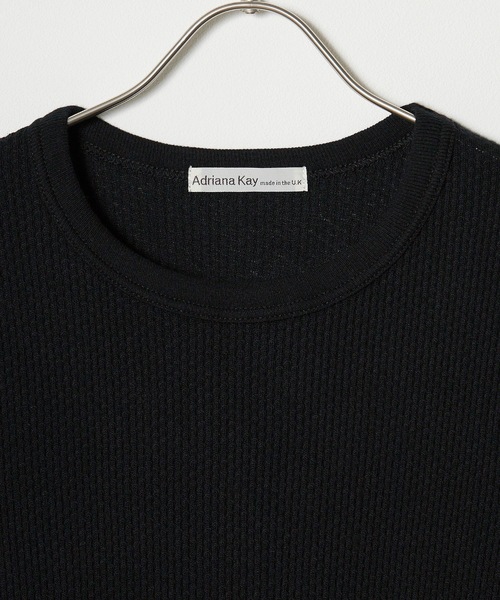 Adriana Kay(アドリアナケイ)の「Adriana Kay/アドリアナケイ 変形リブ 5分袖プルオーバー(Tシャツ/カットソー・レディース・ピンク/ブラック/グレー・FREE)」の7枚目の写真