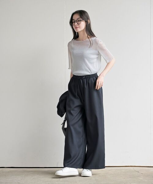 rps(アールピーエス)の「ラメシアークルーネックカットソー(Tシャツ/カットソー・レディース・ブラック/アイボリー/オフホワイト/グレー・フリー)」の16枚目の写真