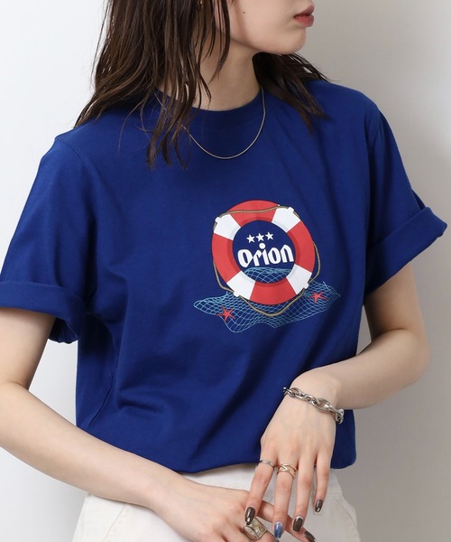 FUNALIVE(ファンアライブ)の「オリオン ビール プリントTシャツ(Tシャツ/カットソー・レディース・ブラック/オフホワイト/ブルー/レッド・L/M)」の11枚目の写真