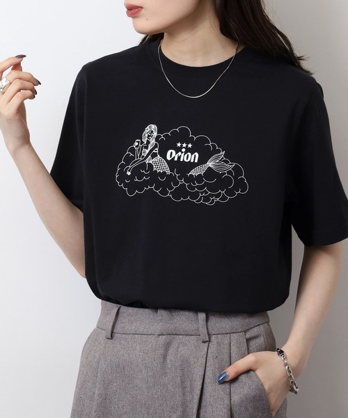FUNALIVE(ファンアライブ)の「オリオン ビール プリントTシャツ(Tシャツ/カットソー・レディース・ブラック/オフホワイト/ブルー/レッド・L/M)」の5枚目の写真