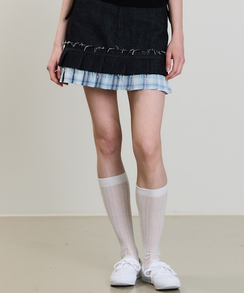 LUVISTRUE(ラヴイズトゥルー)の「SM DENIM MINI SKIRT(デニムスカート・レディース・ブルー・FREE)」の1枚目の写真