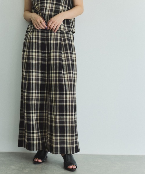 VICKY（ビッキー）の「カラミチェックパンツ≪手洗い可能≫（その他パンツ・レディース・ブラック系その他/オレンジ系その他/ブルー系その他・M）」の2枚目の写真