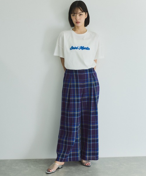 VICKY（ビッキー）の「カラミチェックパンツ≪手洗い可能≫（その他パンツ・レディース・ブラック系その他/オレンジ系その他/ブルー系その他・M）」の9枚目の写真